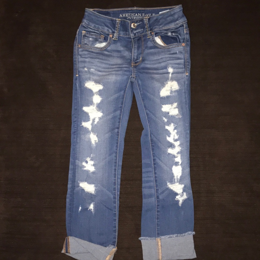 American Eagle jeans Artist Crop size 0